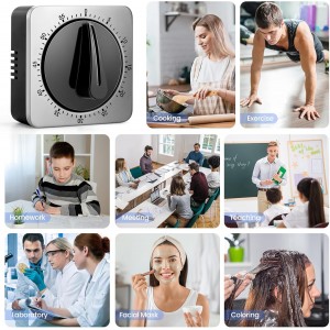 Kitchen Timers for Cooking, Chef Cooking Timer Clock with Loud Alarm,100% Mechanical Desk Timer - No Batteries Required - Magnetic Backing, Exquisite Stainless Steel Body - Countdown Reminder Magnetic