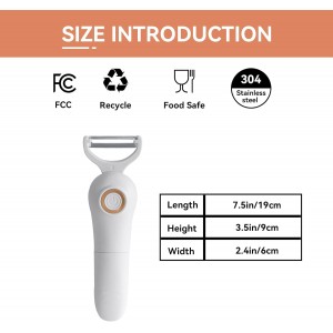 2-in-1 Electric Peeler | Auto Blade for Fruits/Vegetables | 2 Interchangeable Blades | 2*AAA | Kitchen, Travel, Camping