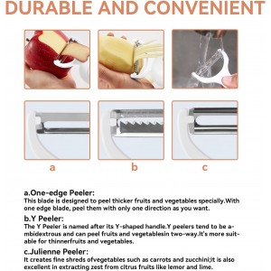 2-in-1 Electric Peeler | Auto Blade for Fruits/Vegetables | 2 Interchangeable Blades | 2*AAA | Kitchen, Travel, Camping