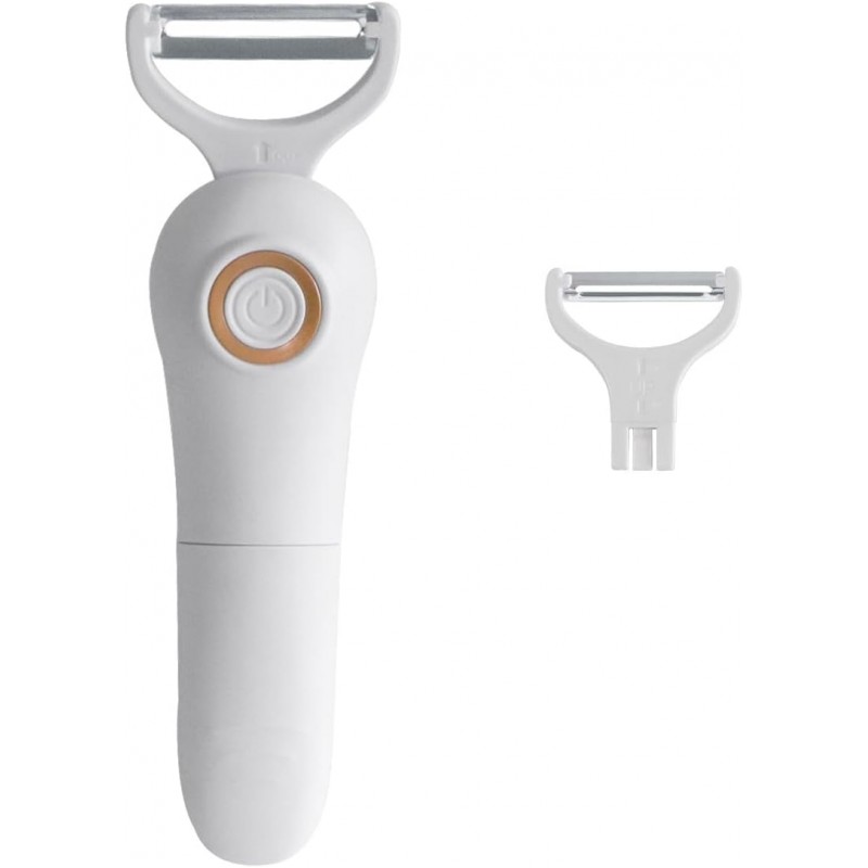 2-in-1 Electric Peeler | Auto Blade for Fruits/Vegetables | 2 Interchangeable Blades | 2*AAA | Kitchen, Travel, Camping