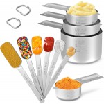 Stainless Steel Measuring Cups & Spoons Set for Cooking and Baking, Nesting Measuring Cups Measuring Spoons for Measuring Dry or Liquid Ingredients, Kitchen Gadgets, 10Pack