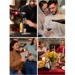 Elephant Wine Bottle Pourer – Animal Liquor Pour Spout, Drip-Free, Universal Fit Stopper with Leak-Proof Silicone, Zinc Alloy Head & Stainless Tube for Wine Whiskey Tequila, Bar & Gift for Wine Lovers