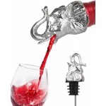 Elephant Wine Bottle Pourer – Animal Liquor Pour Spout, Drip-Free, Universal Fit Stopper with Leak-Proof Silicone, Zinc Alloy Head & Stainless Tube for Wine Whiskey Tequila, Bar & Gift for Wine Lovers