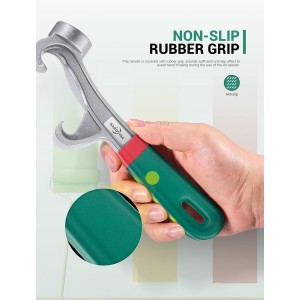 Upgraded Bucket Opener Tool 5 Gallon, 8.5 Inch Aluminum Paint Bucket Lid Opener Wrench with Non-slip Rubber Handle Grip, Metal Can Opener Lid Pail Remover Tool for Home Industrial