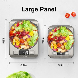 Ultrean Food Scale, 33lb Digital Kitchen Scale for Food Ounces Grams, 304 Stainless Steel, Type-C Charging and Batteries, Perfect for Meal Prep, Cooking, and Baking