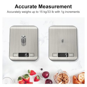 Ultrean Food Scale, 33lb Digital Kitchen Scale for Food Ounces Grams, 304 Stainless Steel, Type-C Charging and Batteries, Perfect for Meal Prep, Cooking, and Baking