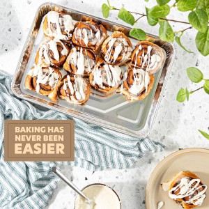 PLASTICPRO Aluminum Pans 5 Pack Disposable Cookie Sheets 9'' x 13'' Baking Pans Premium Quality Heavy Duty Cookie Sheet Pans