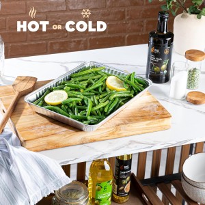 PLASTICPRO Aluminum Pans 5 Pack Disposable Cookie Sheets 9'' x 13'' Baking Pans Premium Quality Heavy Duty Cookie Sheet Pans