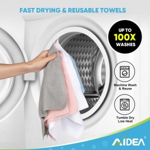 AIDEA Microfiber Cleaning Cloth Roll, Grey 75PK, Reusable Paper Towels Tear Away Cloth, Microfiber Towels for Cars, Wash Cloths, Lint Free Rags for House, Kitchen,Window,Cleaning Supplies 11.5