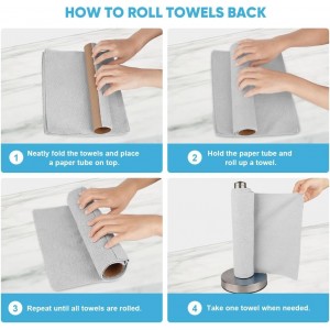 AIDEA Microfiber Cleaning Cloth Roll, Grey 75PK, Reusable Paper Towels Tear Away Cloth, Microfiber Towels for Cars, Wash Cloths, Lint Free Rags for House, Kitchen,Window,Cleaning Supplies 11.5