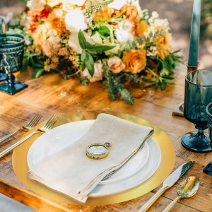 KesaPlan 50PCS Round Gold Placemats, 13