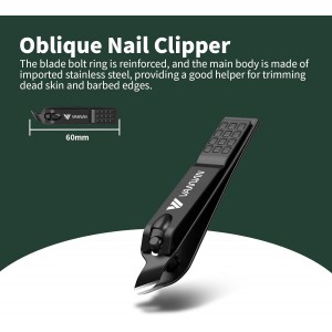 German Nail Clippers for Men, VANWIN Nail Clipper Set (4-Pack) Ultra Sharp Matte Stainless Steel Fingernail & Toenail Clippers with Glass Nail File, Nail Cutter Stocking Stuffers for Men Women Black