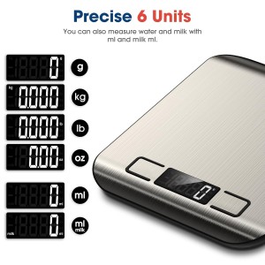 Mik-Nana Food Scale, 22lb Digital Kitchen Scale Weight Grams and Ounces for Baking Cooking Coffee Package Postage, 6 Units with Tare Function, LCD Display, Easy Clean Stainless Steel