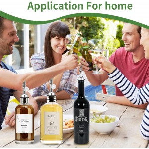 Liquor Pour Spout,Pour Spout for Liquor Bottles,Automatic Olive Oil Dispenser Spout,liquor dispenser,Olive Oil Spout,liquor bottle pourers Alcohol Wine Syrup Home Bar Accessories (Sliver, 12 Pack)