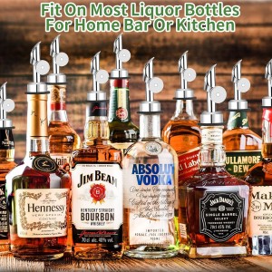 Liquor Pour Spout,Pour Spout for Liquor Bottles,Automatic Olive Oil Dispenser Spout,liquor dispenser,Olive Oil Spout,liquor bottle pourers Alcohol Wine Syrup Home Bar Accessories (Sliver, 12 Pack)