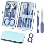 Manicure Set 8 in 1 Nail Clipper Set,RedFlow Nail Clippers,Fingernail & Toenail Clippers,Manicure Tools,Pedicure Tools,Suitable for Travel Manicure Kit,Nail Set Kit with Everything Profe (Blue)