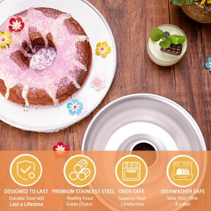 Angel Food Cake Pan: Round Nonstick Pound Cake Pan for Baking,Tube Cake Pan for Cheesecake,Flan,Creme Cake,Cookie,Donut (Width 9IN)