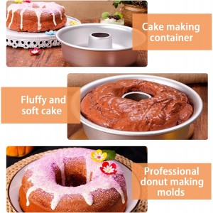 Angel Food Cake Pan: Round Nonstick Pound Cake Pan for Baking,Tube Cake Pan for Cheesecake,Flan,Creme Cake,Cookie,Donut (Width 9IN)