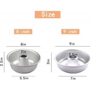 Angel Food Cake Pan: Round Nonstick Pound Cake Pan for Baking,Tube Cake Pan for Cheesecake,Flan,Creme Cake,Cookie,Donut (Width 9IN)
