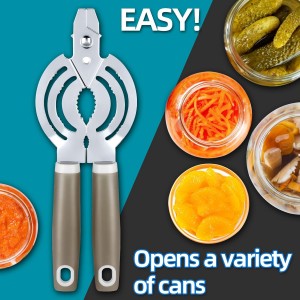 Jar Opener, Multifunctional Jar Openers for Seniors, Stainless Steel Jar Lid Opener, Easy Twist Bottle Opener for Seniors with Arthritis