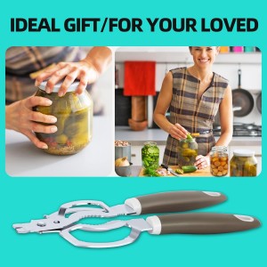 Jar Opener, Multifunctional Jar Openers for Seniors, Stainless Steel Jar Lid Opener, Easy Twist Bottle Opener for Seniors with Arthritis