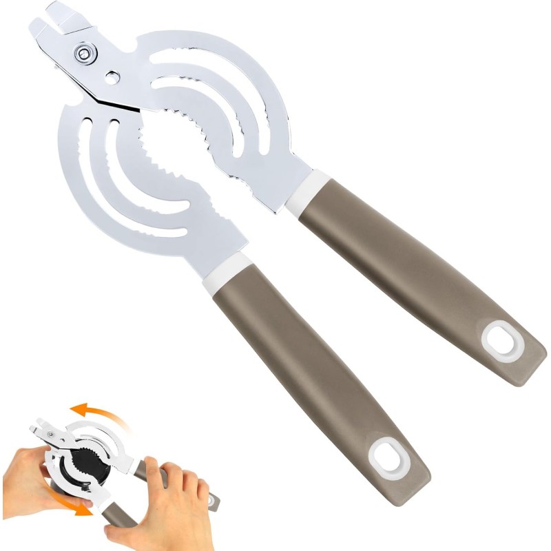 Jar Opener, Multifunctional Jar Openers for Seniors, Stainless Steel Jar Lid Opener, Easy Twist Bottle Opener for Seniors with Arthritis
