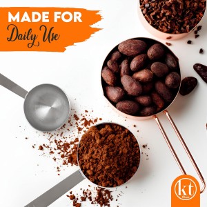 2PCS Stainless Steel Coffee Scoop Set - 1 tbsp (15ml) & 2 tbsp (30ml) Long Handle Ground Coffee Measuring Spoons 1&2 Tablespoon Scoop for Tea, Spices, Protein Powder, Kitchen & Barista Tools