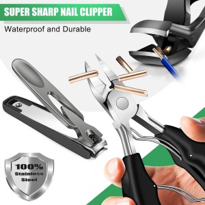 2026 Toenail Clippers for Thick Toenails for Seniors, Angled Head Large Toe Nail Clippers for Men with Wide Jaw Opening, Sharp Heavy Duty Fingernail Clipper Cutter with Catcher Long Handle