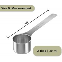 1PCS 2 Tablespoon(2tbsp, 30ml, 1/8cup) Coffee Scoop, Long Handle Measuring Spoon, Stainless Steel Scooper