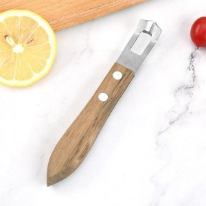 1 Pc Brown Lightweight Channel Knife and Lemon Zester Tool- Stainless Steel Peeler With Ultra Sharp Rind Twist Tool for Orange and Citrus Fruit - Kitchen Grater, Slicer