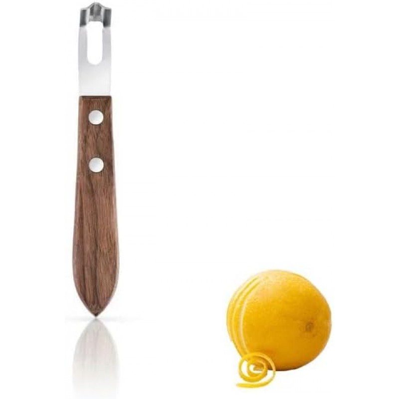1 Pc Brown Lightweight Channel Knife and Lemon Zester Tool- Stainless Steel Peeler With Ultra Sharp Rind Twist Tool for Orange and Citrus Fruit - Kitchen Grater, Slicer