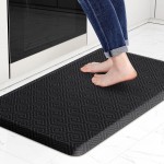 Mattitude Kitchen Mat Cushioned Anti-Fatigue Floor Mat Water Resistant Non-Slip Mats and Rugs Standing and Comfort Desk Mats for House Sink Office Laundry (Black, 17.3