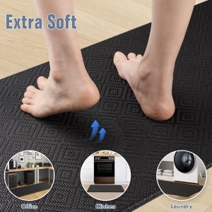 Mattitude Kitchen Mat 2PCS Kitchen Rugs Cushioned Anti-Fatigue Rug Waterproof Standing Desk Mat Kitchen Mats for Floor Kitchen Rug Set for Kitchen, Sink, Office 17.3