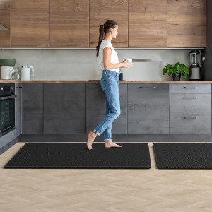 Mattitude Kitchen Mat 2PCS Kitchen Rugs Cushioned Anti-Fatigue Rug Waterproof Standing Desk Mat Kitchen Mats for Floor Kitchen Rug Set for Kitchen, Sink, Office 17.3