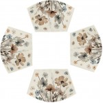 Artoid Mode Brown Poppy Floral Round Table Wedge Placemats Set of 4, Seasonal Kitchen Dining Table Decoration for Indoor Party Home