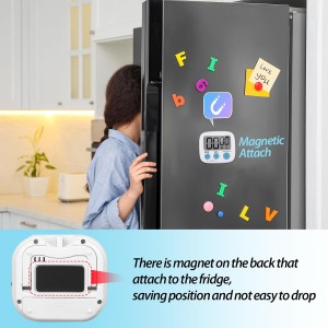 Weewooday 24 Pcs Small Digital Kitchen Timer Magnetic Back and Switch Minute Second Count up Countdown Big LCD Display Loud Alarm for Teacher Cooking Baking (Black,White)