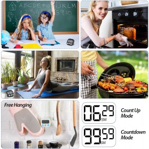 Weewooday 24 Pcs Small Digital Kitchen Timer Magnetic Back and Switch Minute Second Count up Countdown Big LCD Display Loud Alarm for Teacher Cooking Baking (Black,White)