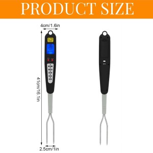 Digital Meat Thermometer Fork, Fast Read Grill Thermometer with LED Display and Stainless Steel Probes for Steak Chicken Pork Turkey Hot Grilled Food for Men Him Dad