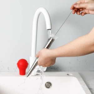 Turkey Baster, Baster Syringe for Cooking, Stainless Steel Baster with Marinade Injector Neddles &BBQ Brush & Cleaning Brush, Silicone Bulb, Stainless Steel Turkey Baster Set 5, Color Grey