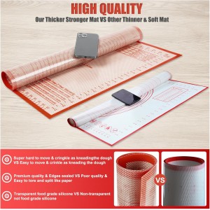 Silicone Pastry Mat 36x24 Inch Nonstick Baking Mat -Perfect for Dough, Pastry, Dough Rolling, Kneading Board, Pie Crust, Fondant, Pasta/Pizza, Kitchen Counter Mat