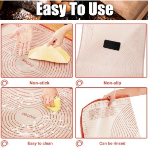 Silicone Pastry Mat 36x24 Inch Nonstick Baking Mat -Perfect for Dough, Pastry, Dough Rolling, Kneading Board, Pie Crust, Fondant, Pasta/Pizza, Kitchen Counter Mat