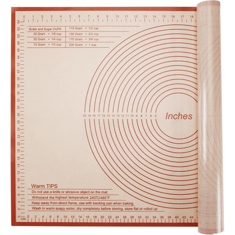 Silicone Pastry Mat 36x24 Inch Nonstick Baking Mat -Perfect for Dough, Pastry, Dough Rolling, Kneading Board, Pie Crust, Fondant, Pasta/Pizza, Kitchen Counter Mat