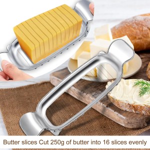 Stainless Steel Cheese Cutter and Butter Slicer - Multifunctional Kitchen Food Tool for Block Cheeses and Butter