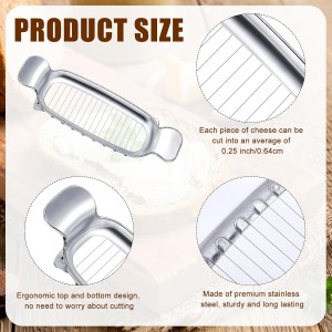 Stainless Steel Cheese Cutter and Butter Slicer - Multifunctional Kitchen Food Tool for Block Cheeses and Butter