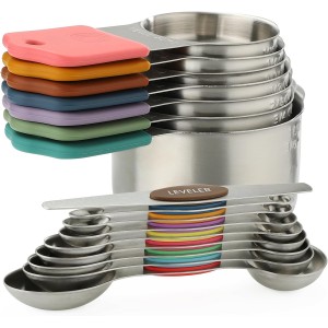 Magnetic Measuring Cups and Spoons Set o...