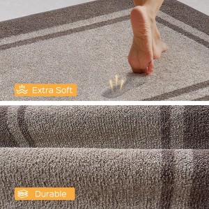 Kitchen Rugs 24" x 36", Non-Slip Machine Washable Kitchen Runner Rugs Floor Mats, Absorbent Comfort Standing Mats for Kitchen, Sink, Laundry and Hallway, Beige & Grayish Brown