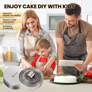 12 Pcs 304 Stainless Steel Biscuit Cutter Set - Round Cookie Cutters for Baking (1/2/3/4/5'') with Storage Box, Dough Pastry Cake Circle Cutting Ring Molds, Non-Rust, Dishwasher Safe & 1.5‘’ High