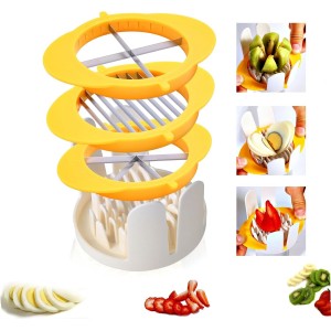 3-In-1 Egg Slicer with Blades, Stainless...