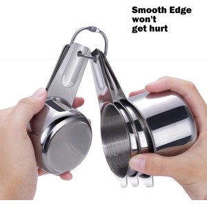 Measuring Cups, AMOHEE 7PCS Stainless Steel Measuring Cups with a Storage Bag for Cooking & Baking, Dishwasher Safe