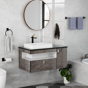 Matte Black Bathroom Accessories Set, KLJKPA 4 Pieces Bathroom Hardware Set, 24 inch Towel Bar, Towel Racks for Bathroom, Robe Towel Hooks, Toilet Paper Holder Wall Mounted